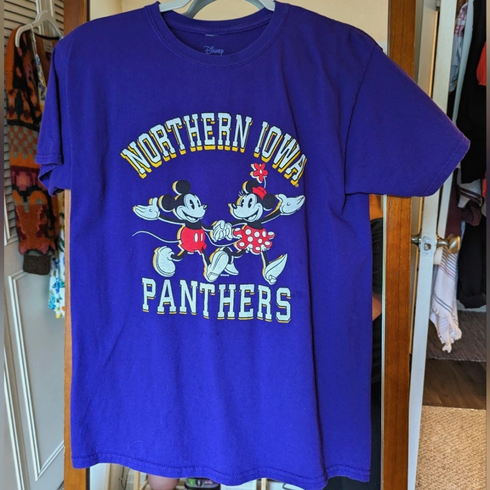 RARE Northern Iowa Panthers Tshirt with Mickey and Minnie Mouse